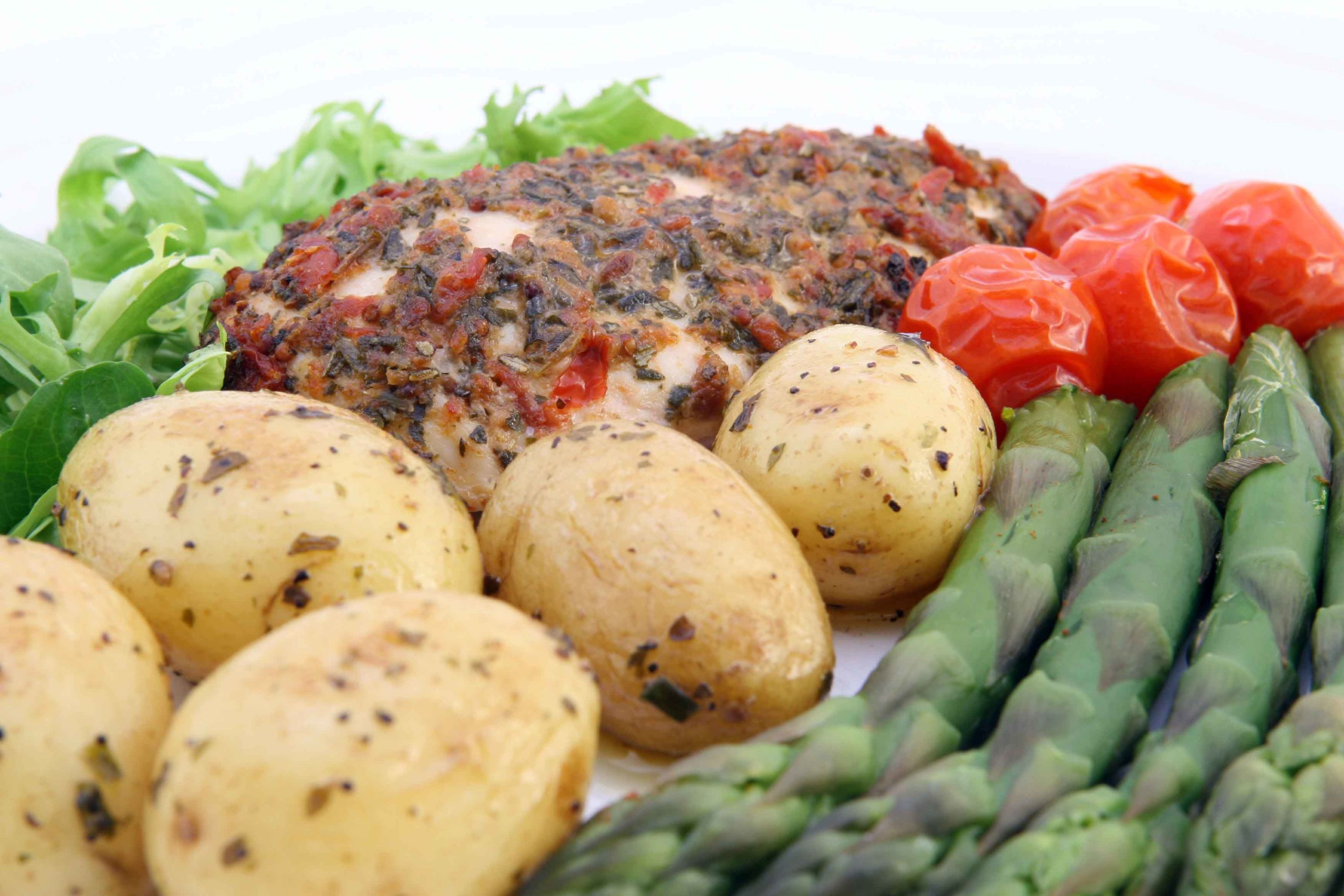Plato de comida saludable